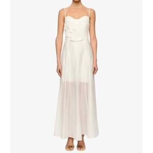 NEW CLEA solene maxi skirt in off white